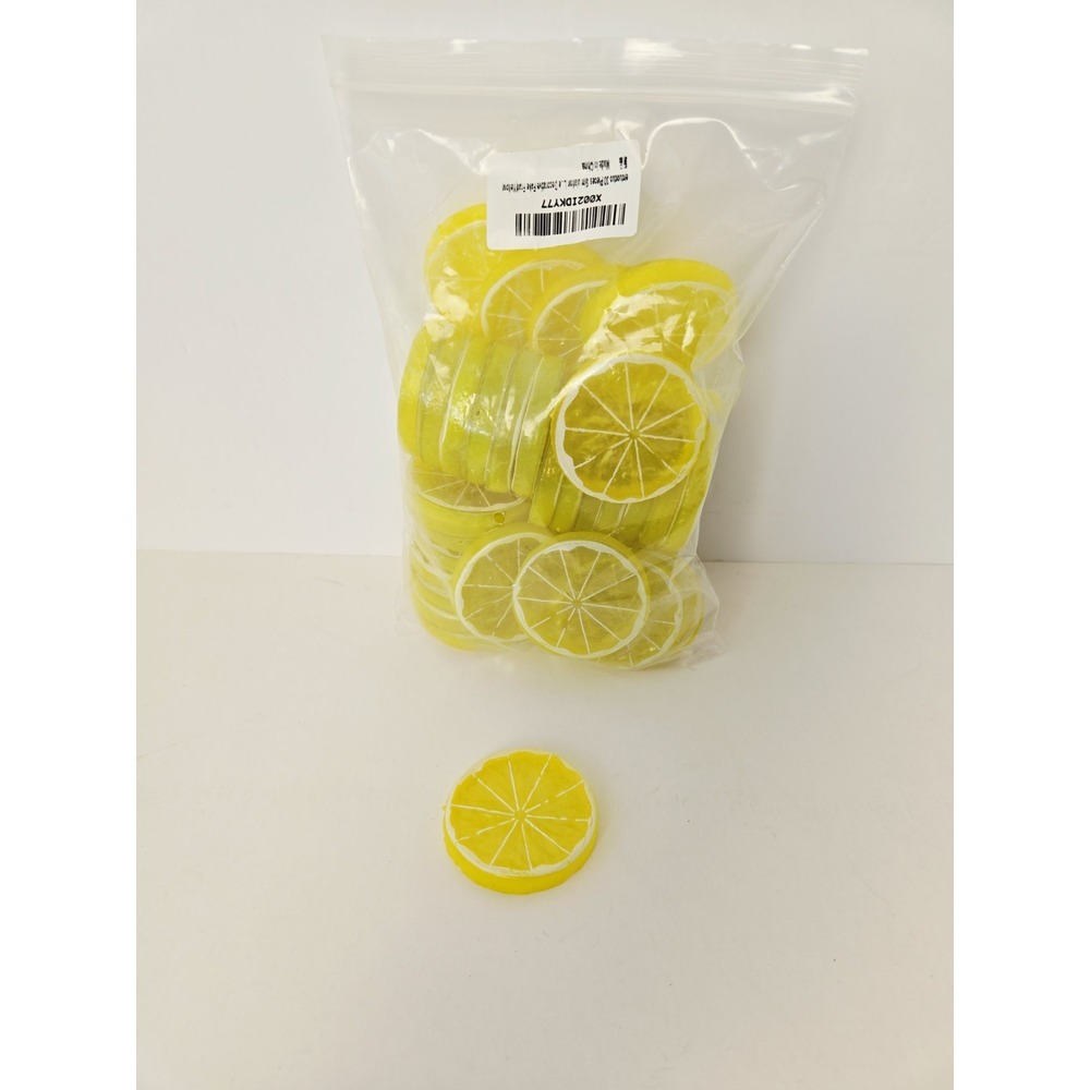 Artificial fake food Lemon slices decor vase filler 2"